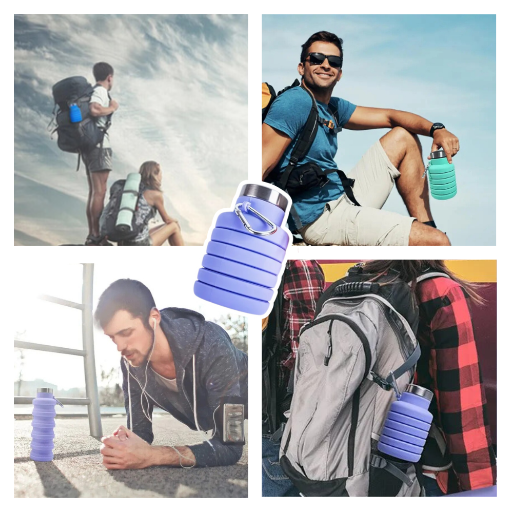 Faltbare Trinkflasche aus Silikon – flexibel, leicht und immer dabei!