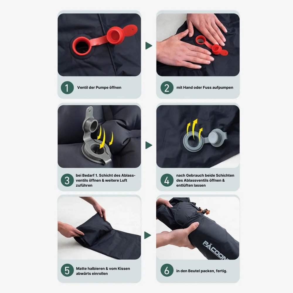 Outdoor-Schlafmatte mit integrierter Luftpumpe – Komfort in Sekundenschnelle