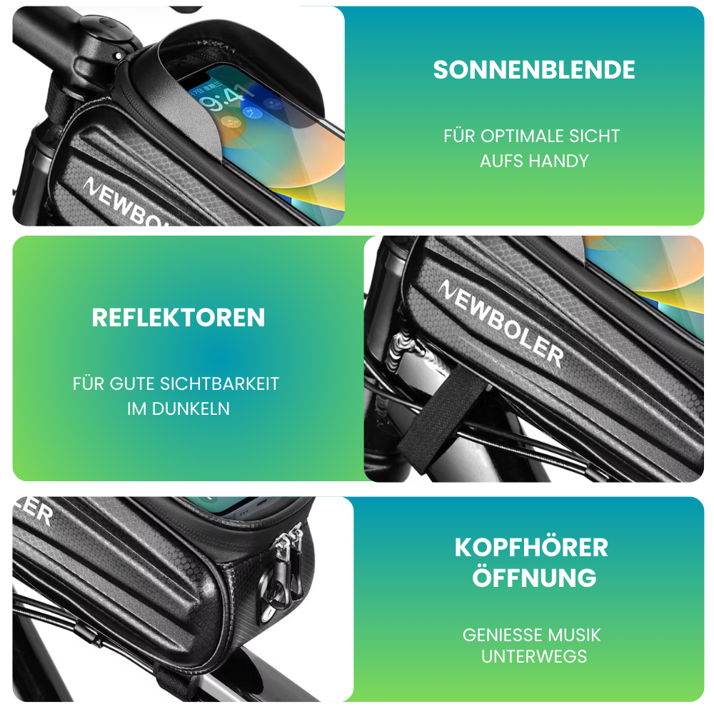 2-in-1 Fahrradtasche – Stauraum und Smartphone-Bedienung in einem