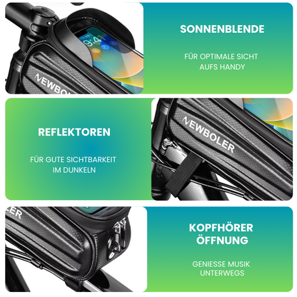 2-in-1 Fahrradtasche – Stauraum und Smartphone-Bedienung in einem
