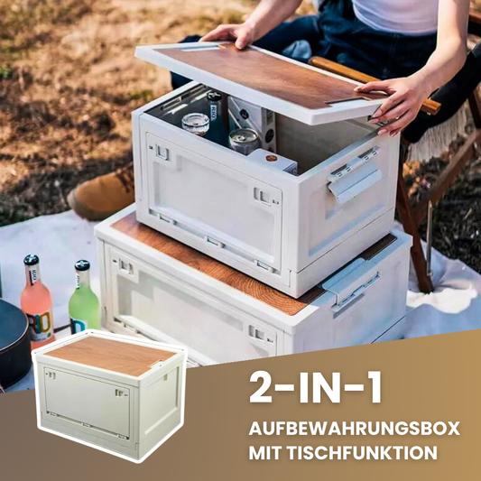 Multifunktionale Aufbewahrungsbox mit Tischfunktion – dein smarter Outdoor-Begleiter!