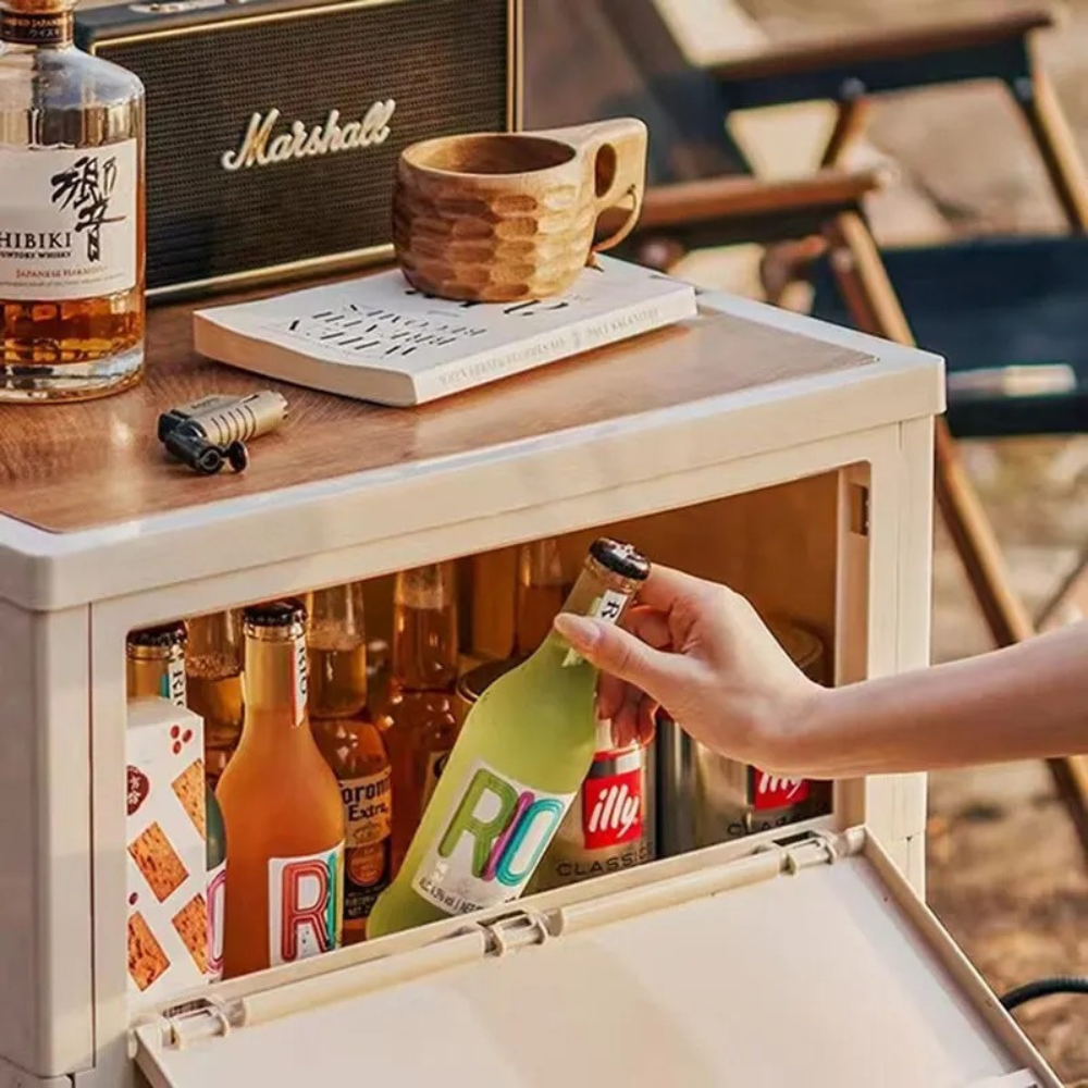 Multifunktionale Aufbewahrungsbox mit Tischfunktion – dein smarter Outdoor-Begleiter!