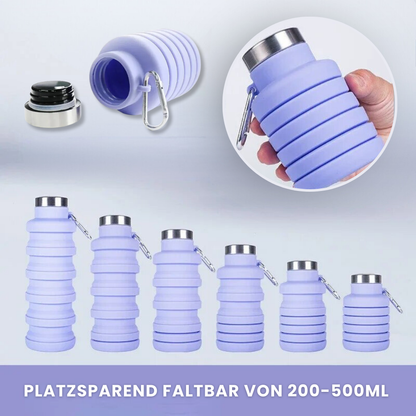 Faltbare Trinkflasche aus Silikon – flexibel, leicht und immer dabei!