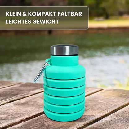 Faltbare Trinkflasche aus Silikon – flexibel, leicht und immer dabei!