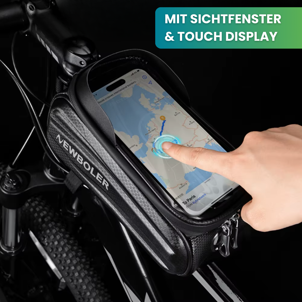 2-in-1 Fahrradtasche – Stauraum und Smartphone-Bedienung in einem