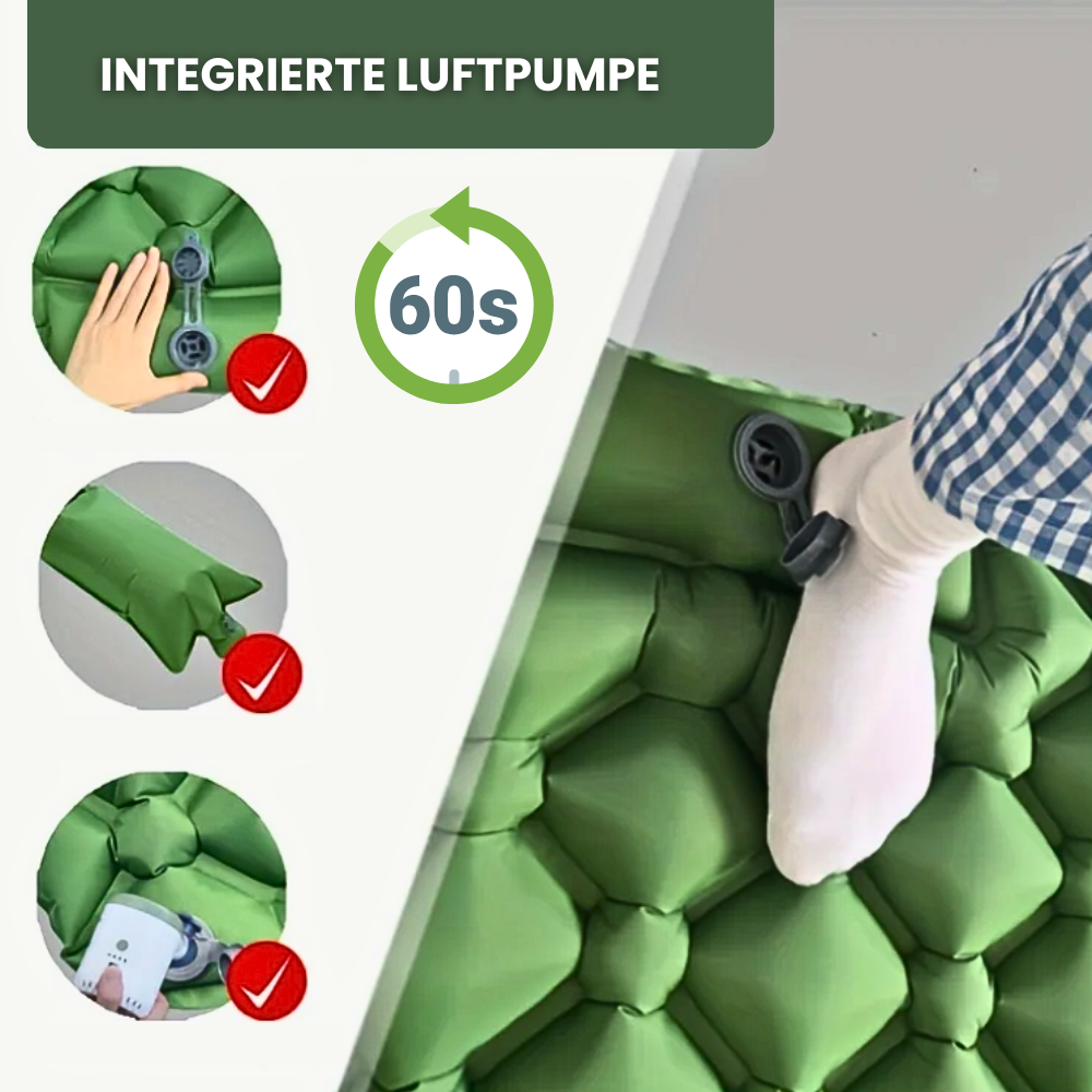 Outdoor-Schlafmatte mit integrierter Luftpumpe – Komfort in Sekundenschnelle