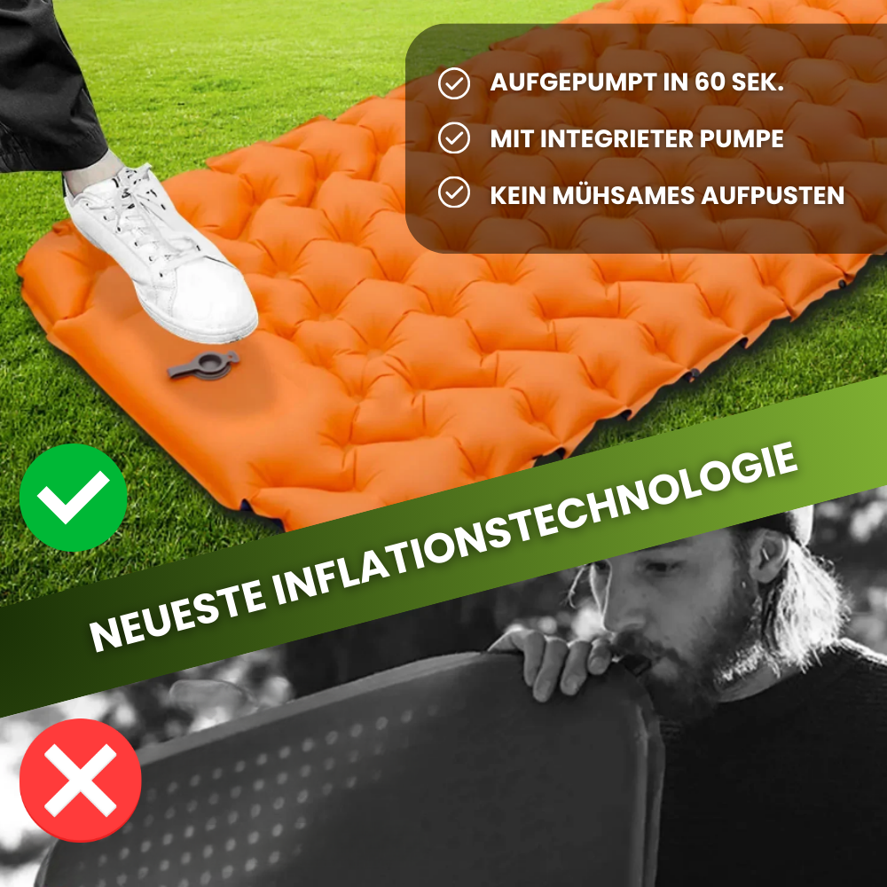 Outdoor-Schlafmatte mit integrierter Luftpumpe – Komfort in Sekundenschnelle